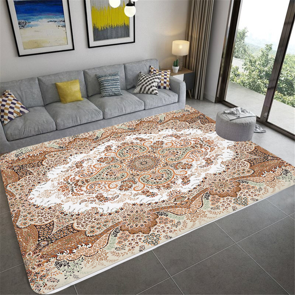 Modern Trendy Bohemian Living Room Rug, Teenage Aesthetic Room Decor ...