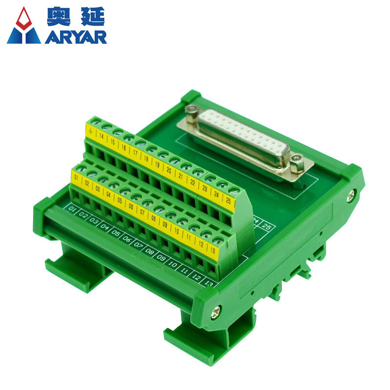 DB25 female breakout board D-SUB DIN Rail Mounted Interface Module ...