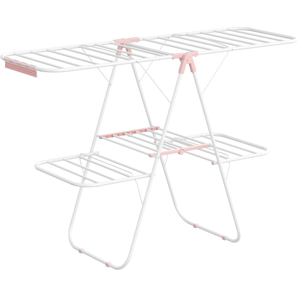 SONGMICS Clothes Drying Rack, Foldable 2-Level Laundry Drying Rack ...