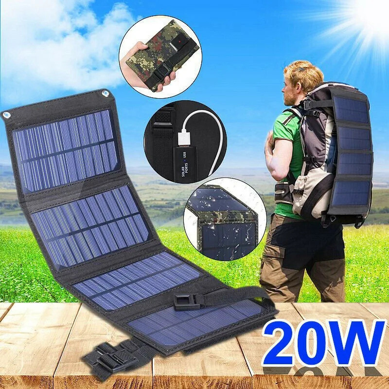 USB Foldable Solar Panel portable Flexible Small Waterproof 5V Folding ...