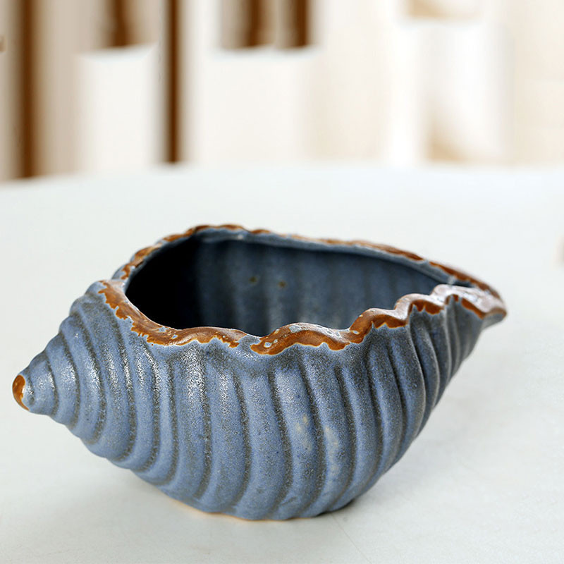 ☃Korean Cute Conch Cartoon Ceramic Succulent Flower Pot Creative Old ...
