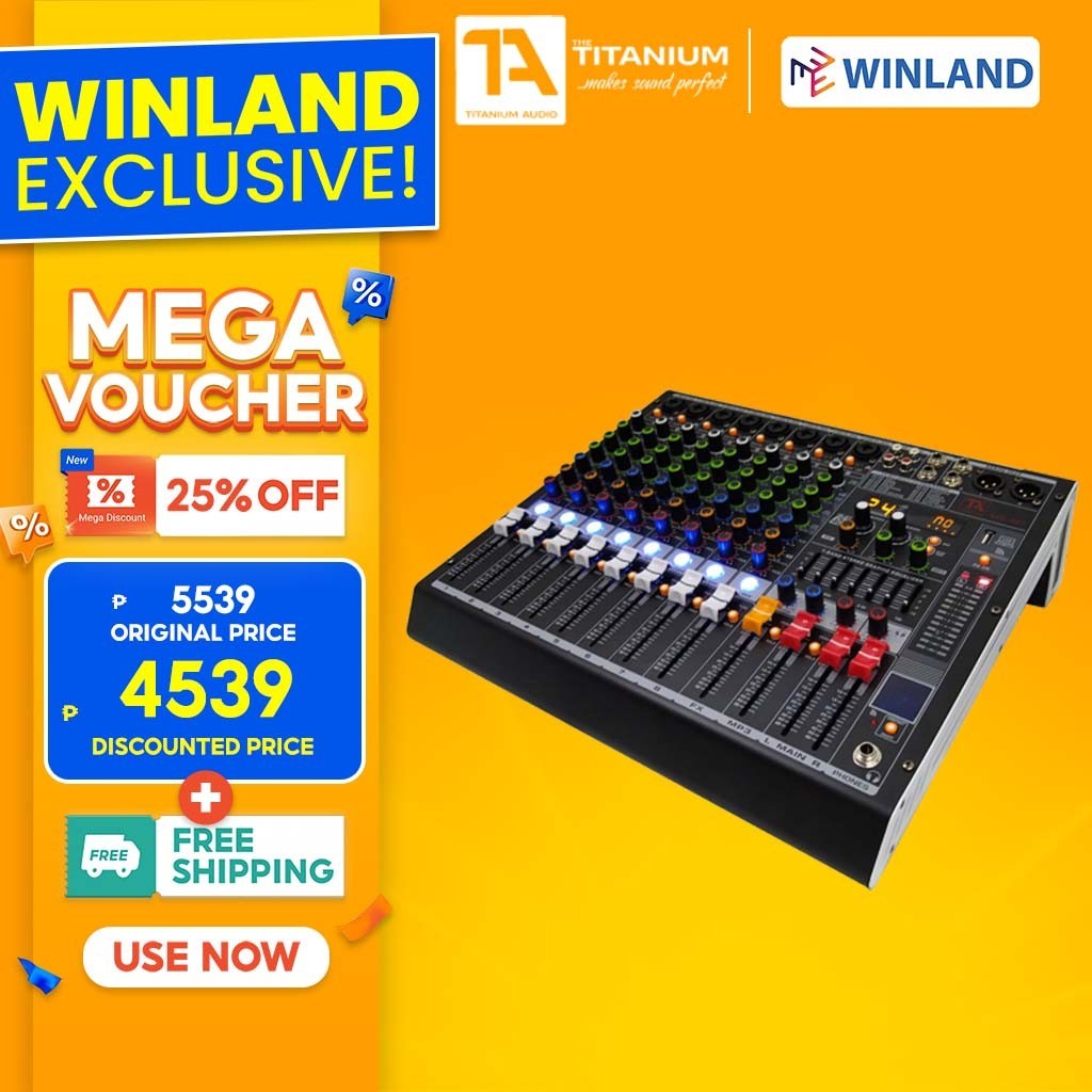 Titanium Audio by Winland 8 Channel Mixer 32 Bit DSP Effect 7-Band ...