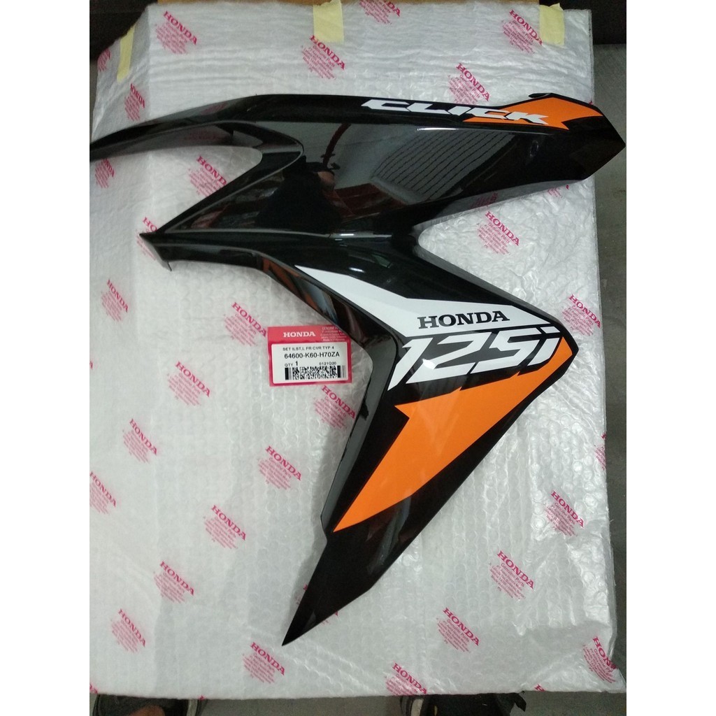 HONDA CLICK 125 V2 FRONT COVER BLACK ORANGE LEFT 64600K60H70ZA | Shopee ...