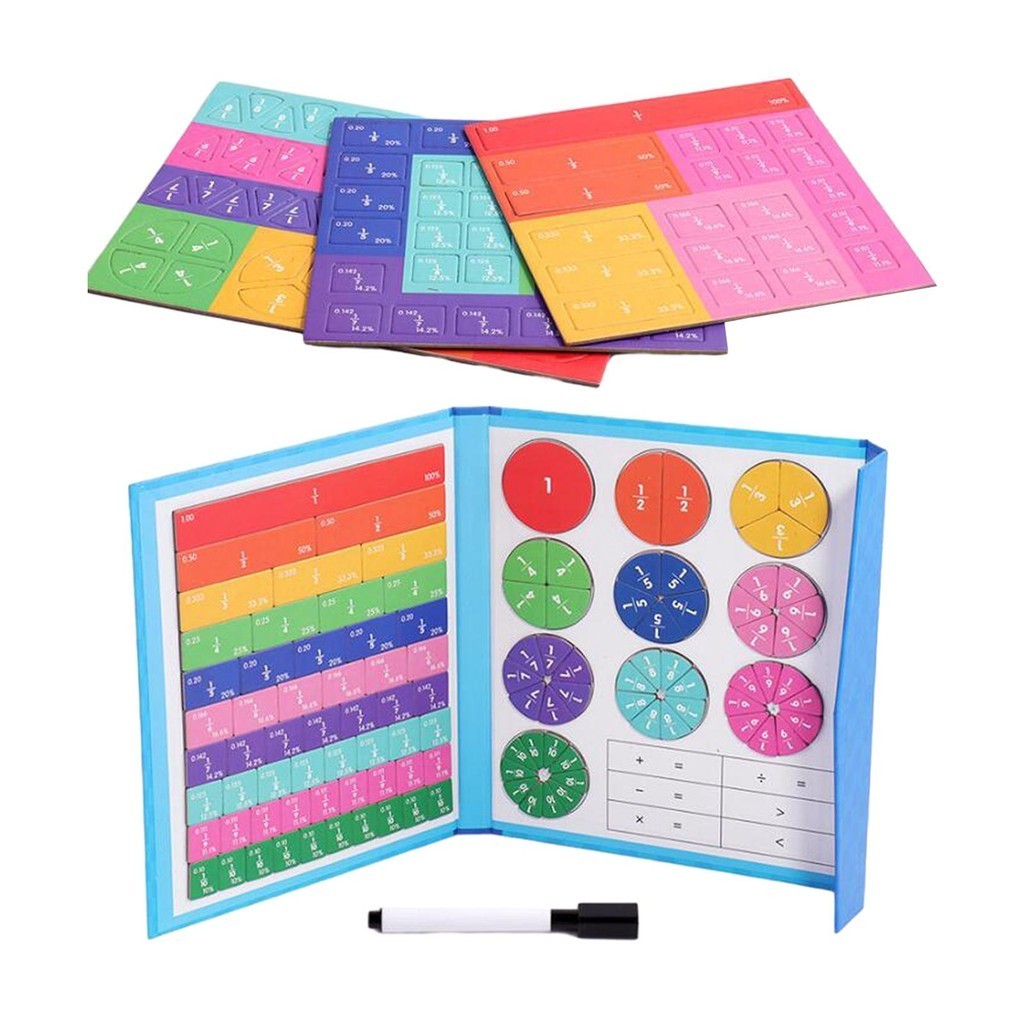 Fraction Learning Math Toys Book Stand Design Supplies Fraction ...