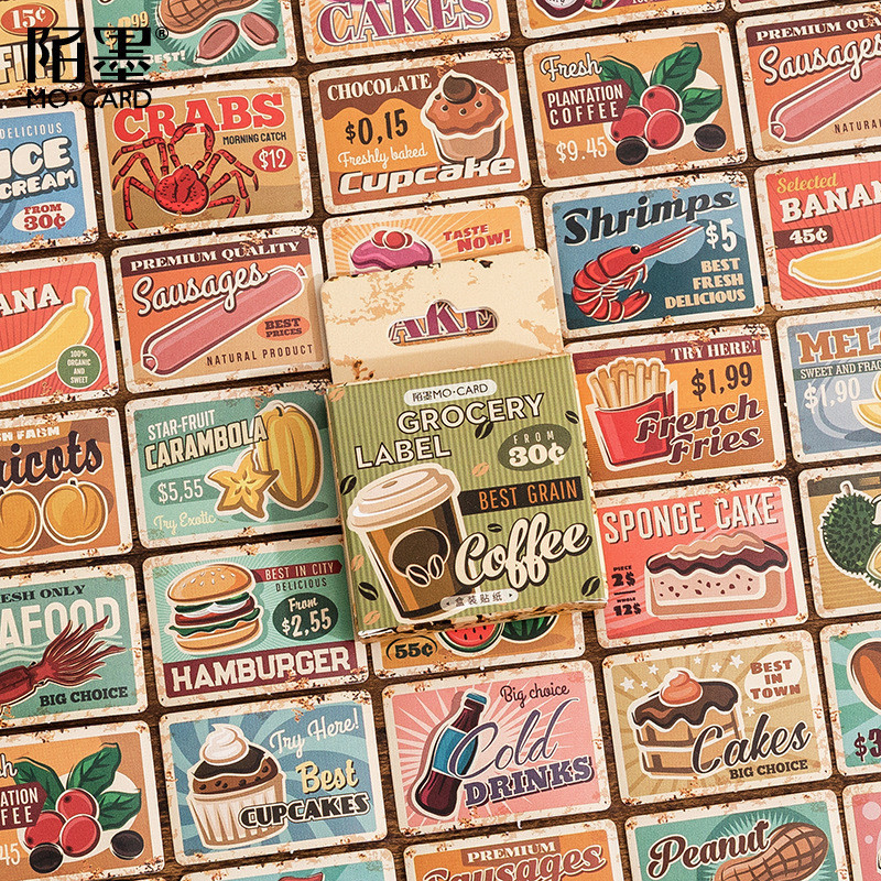 45pcs/Box Department Store Label Series Box Sticker Retro DIY Diary ...
