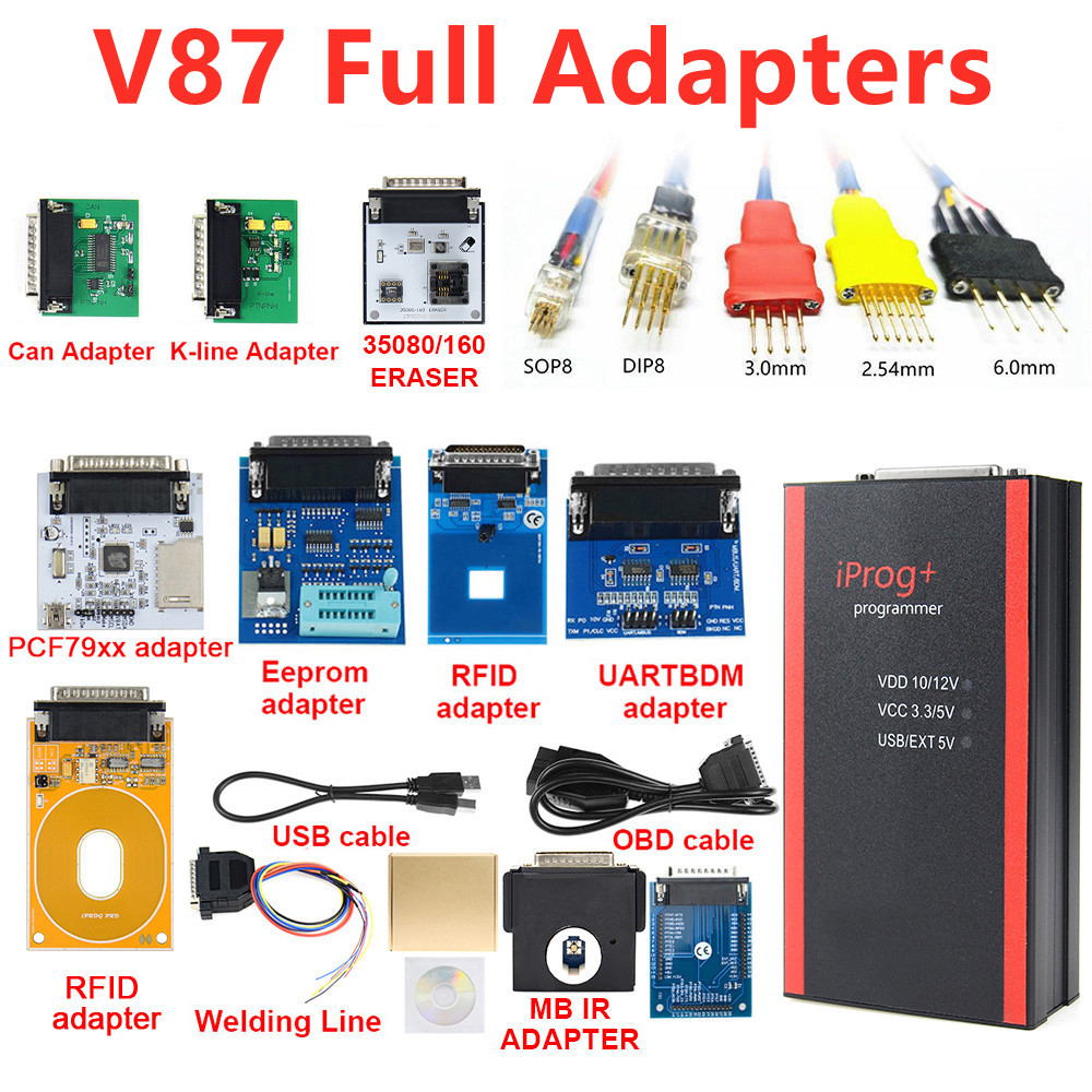 ♥Iprog Pro V87 with Full Adapters Support IMMO/Radio / Reset Auto ECU