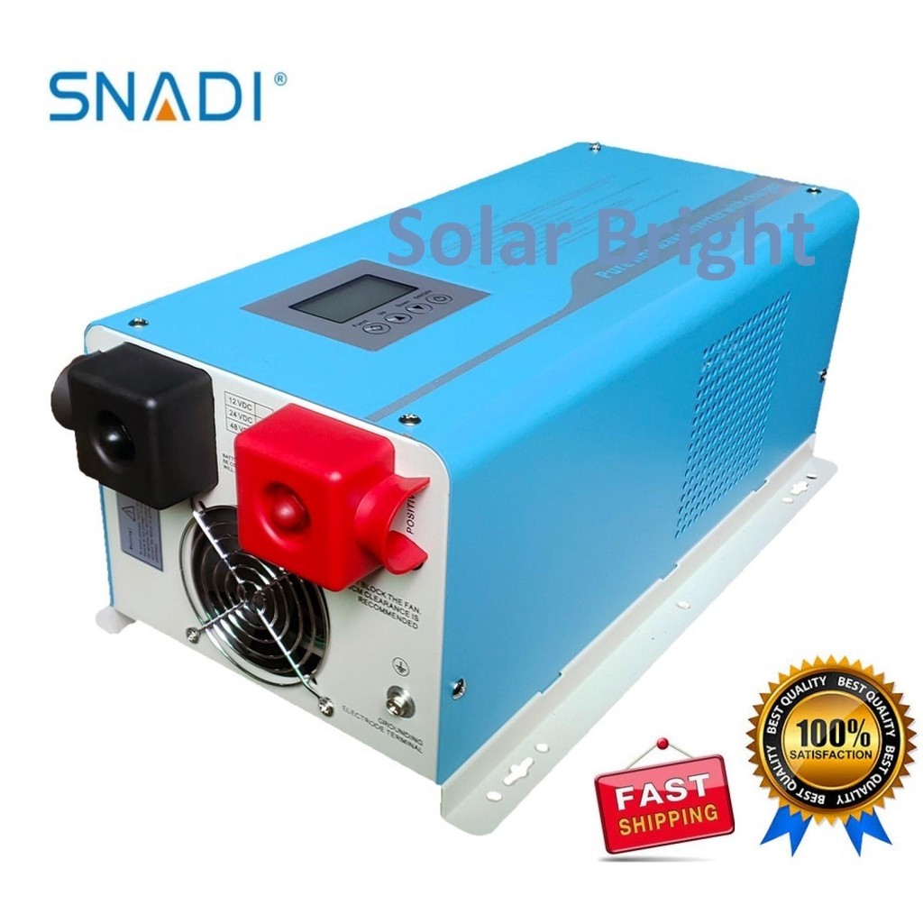 SNADI Solar Pure Sine Wave Toroidal Inverter 48V 3kW Adjustable LVD/HVR ...