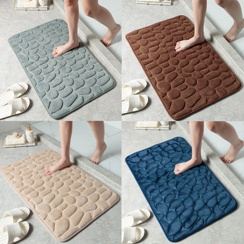 Bathroom Floor Mat Anti Slip Absorbent Quicky Dry Shower Mat Doormats ...