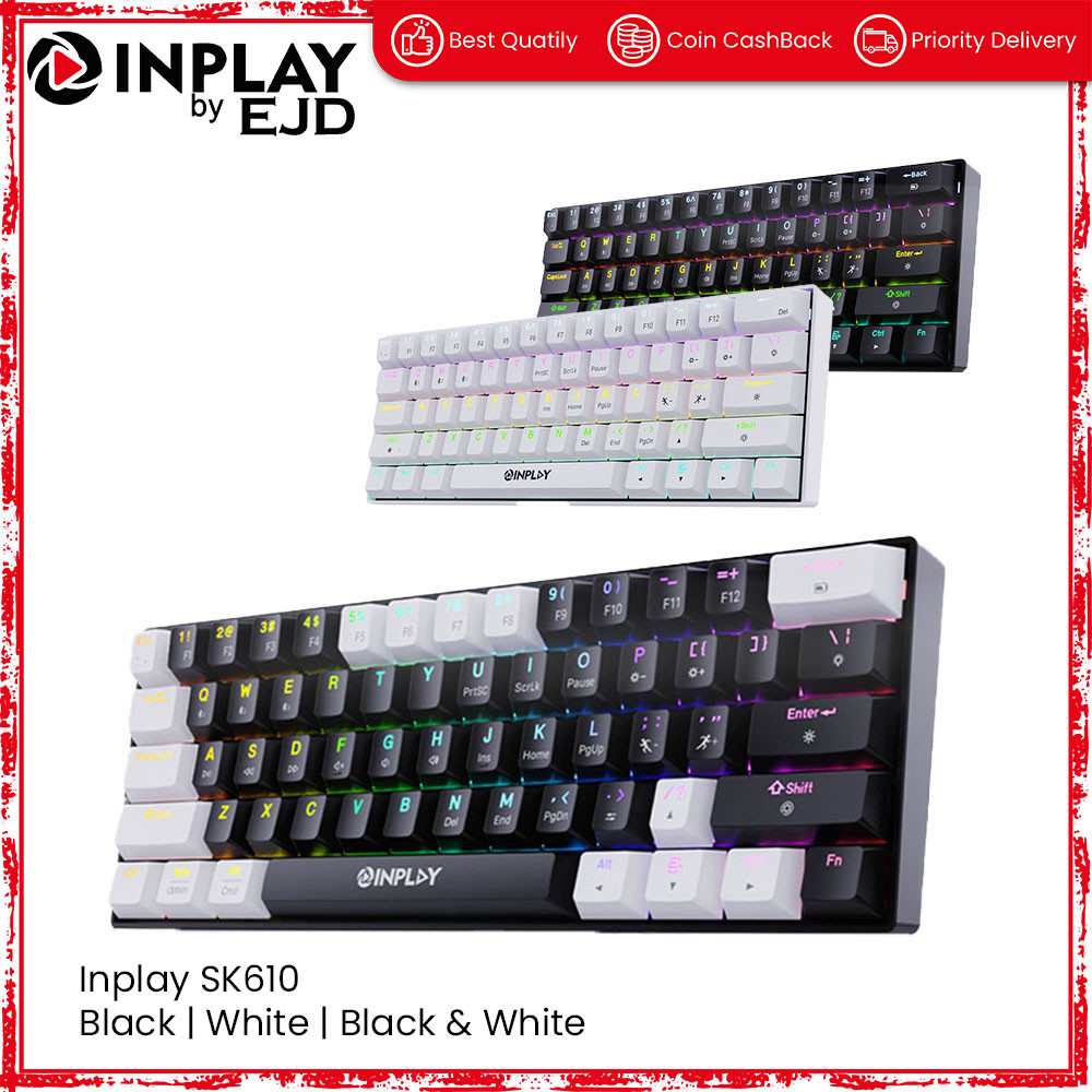 Inplay SK610 Mechanical Keyboard 61 Key, Brown Switch | Inplay by EJD ...