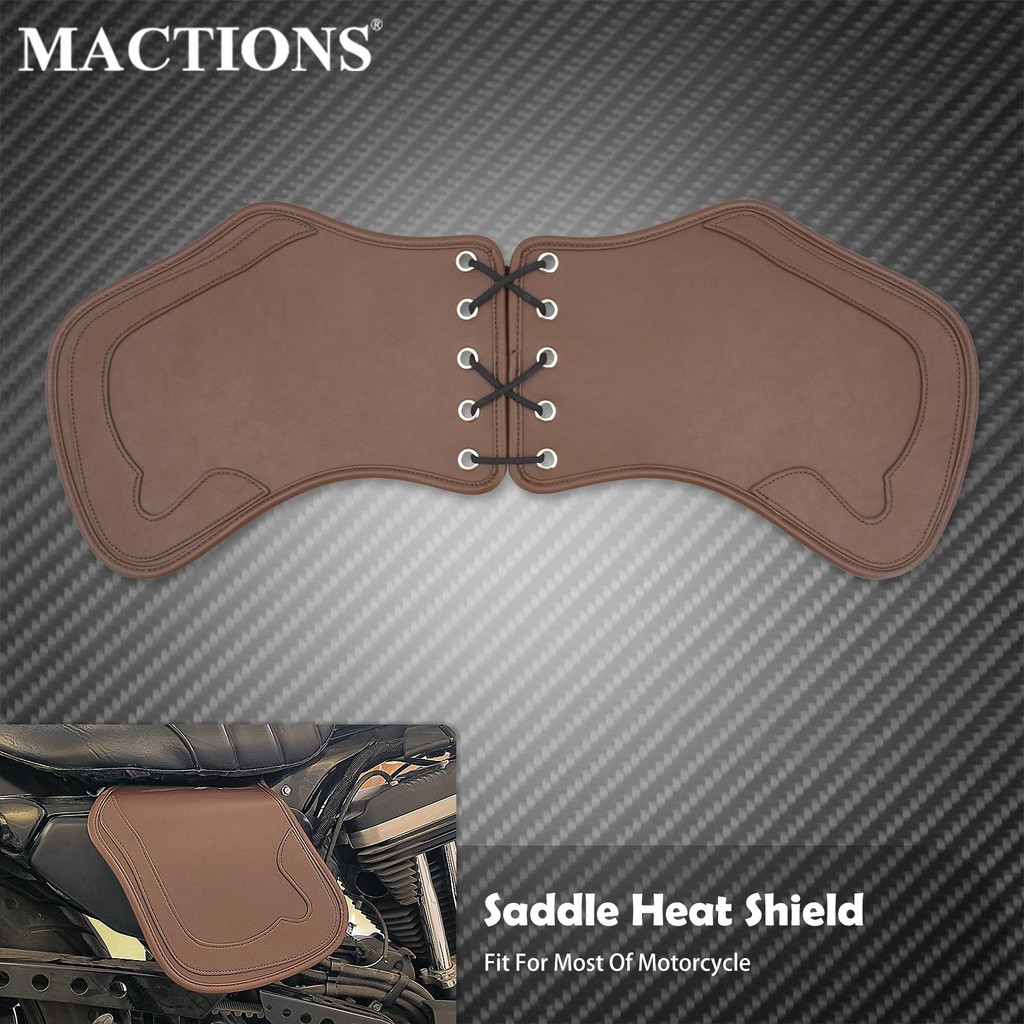 ☢Motorcycle Universal Heat Saddle Shield PU Leather Engine Cover ...