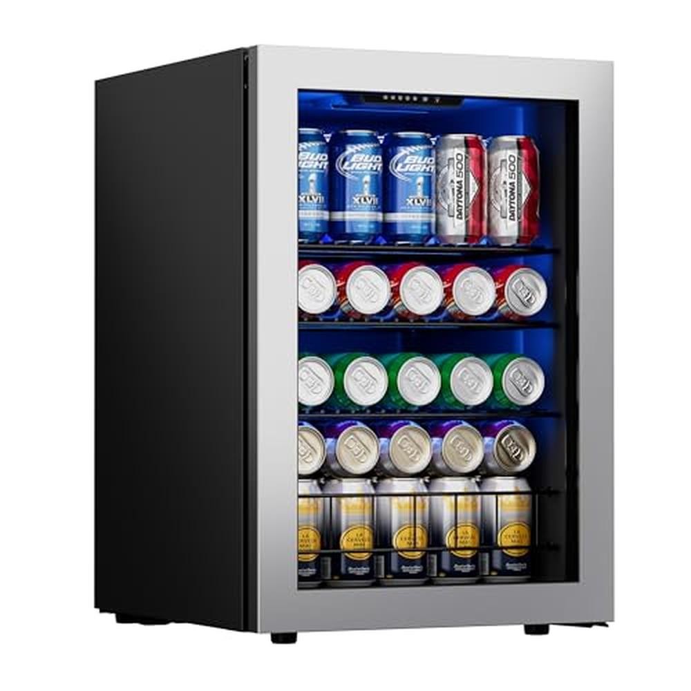 ♠80 Can Glass Door Beverage Refrigerator Beer Soda Wine Cooler 3868°F