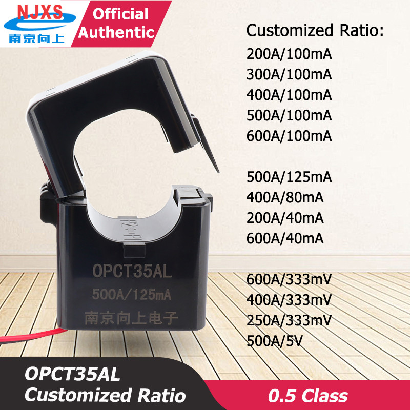 Split Core Current Transformer Sensor – 1000/1 To 5000/1 Ratio, 40-150A Input, 20-33.3mA Output, AC Clamp-On CT For Power Monitoring