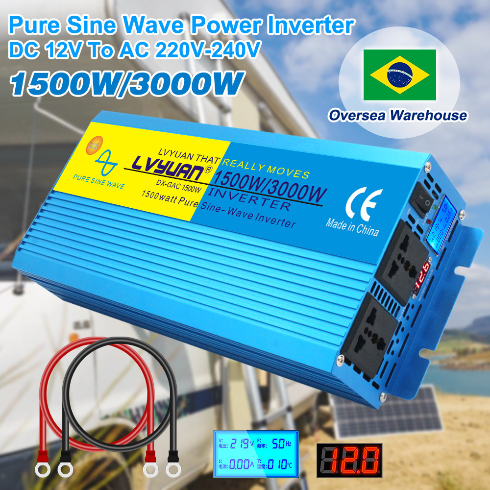 ⊰Pure Sine Wave Inverter 4KW 5KW 6KW 12v 24v DC To AC 220V 230V LED ...
