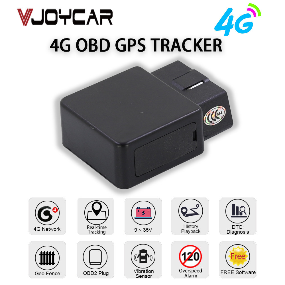 ☃Vjoycar Real 4G LTE OBD GPS Tracker Real-time Tracking Plug & Play ...