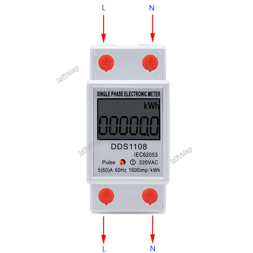 ☮LCD Single Phase Electric Energy Meter KWH AC Digital WattHour Meter