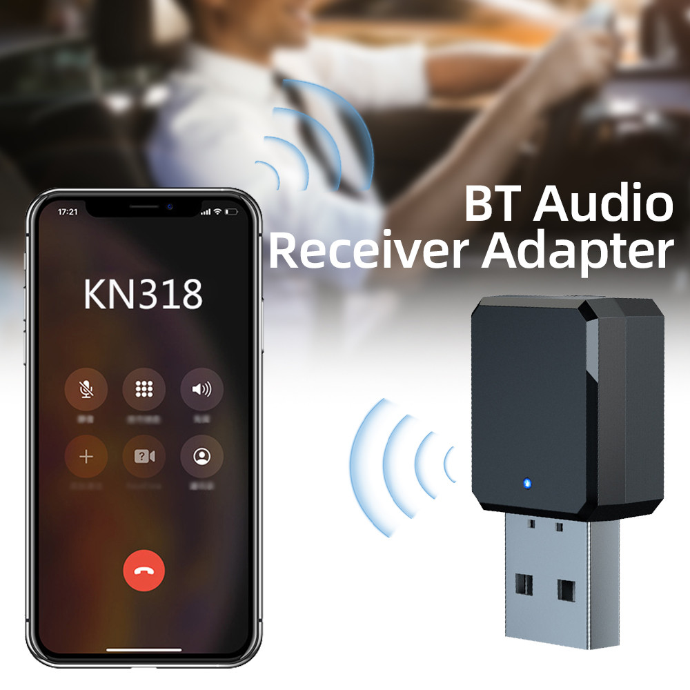 ️K318 Bluetooth Audio Receiver Dual Output Aux Usb Stereo Car Hands ...