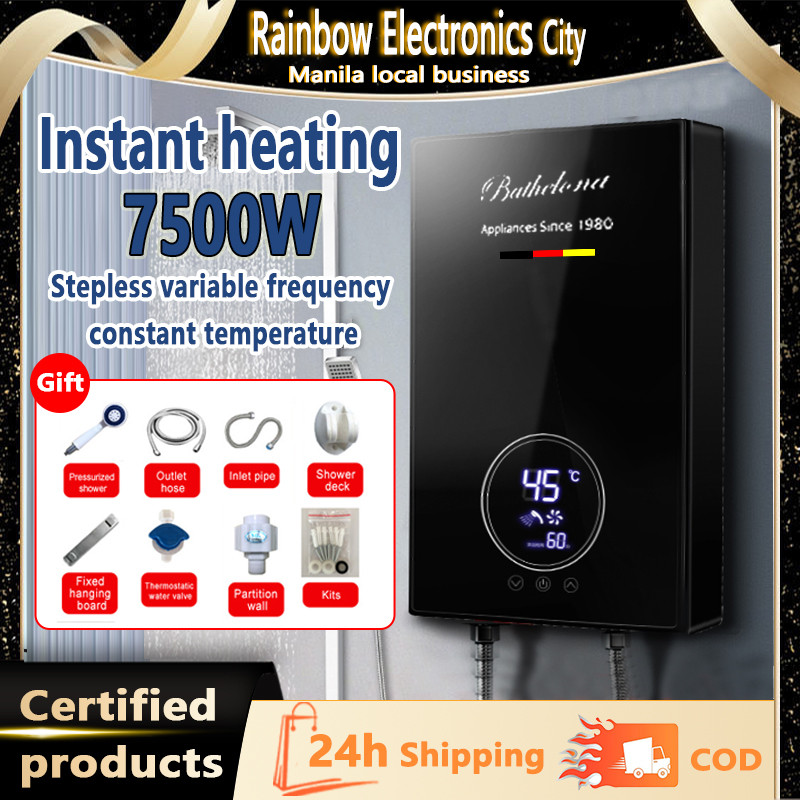 Instantaneous Electric Water Heater 7500W LED Display Smart Thermostat