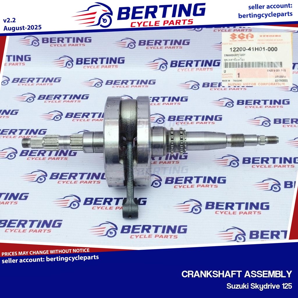 SGP CRANKSHAFT ASSEMBLY Suzuki Skydrive 125 Genuine 12200-41H01-000 ...