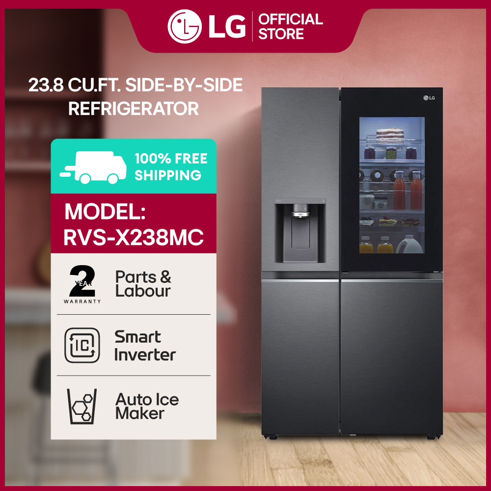 LG 23.8 Cu. Ft. InstaView™ Side by Side Refrigerator with Ice and Water ...