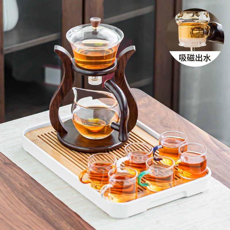 Lazy Automatic Tea Brewing Device Home Glass Tea Set Teapot Teacup Set ...