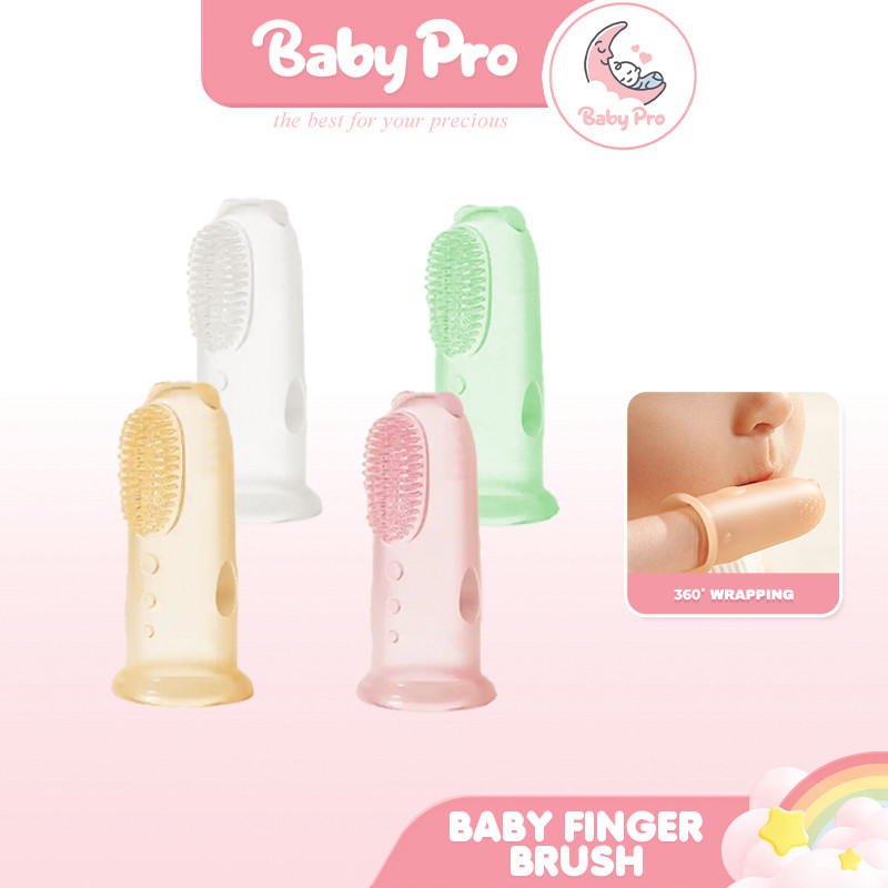 Baby Pro Premium Baby Finger Brush Soft Silicone Oral Care | Shopee ...