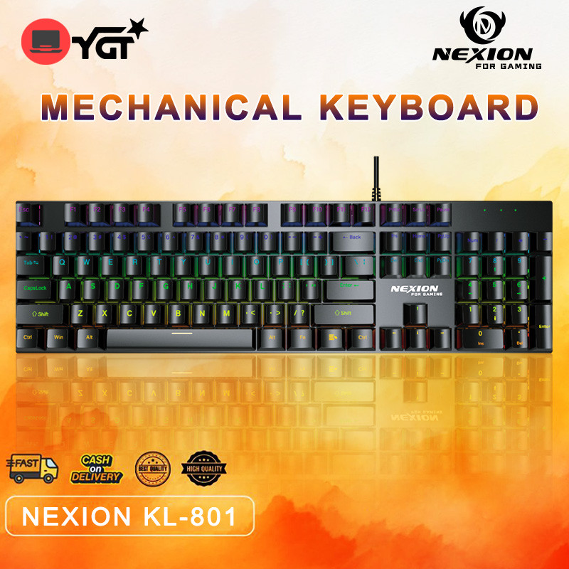 Nexion Wired Real Mechanical Keyboard RGB Backlight Gaming Keyboard ...