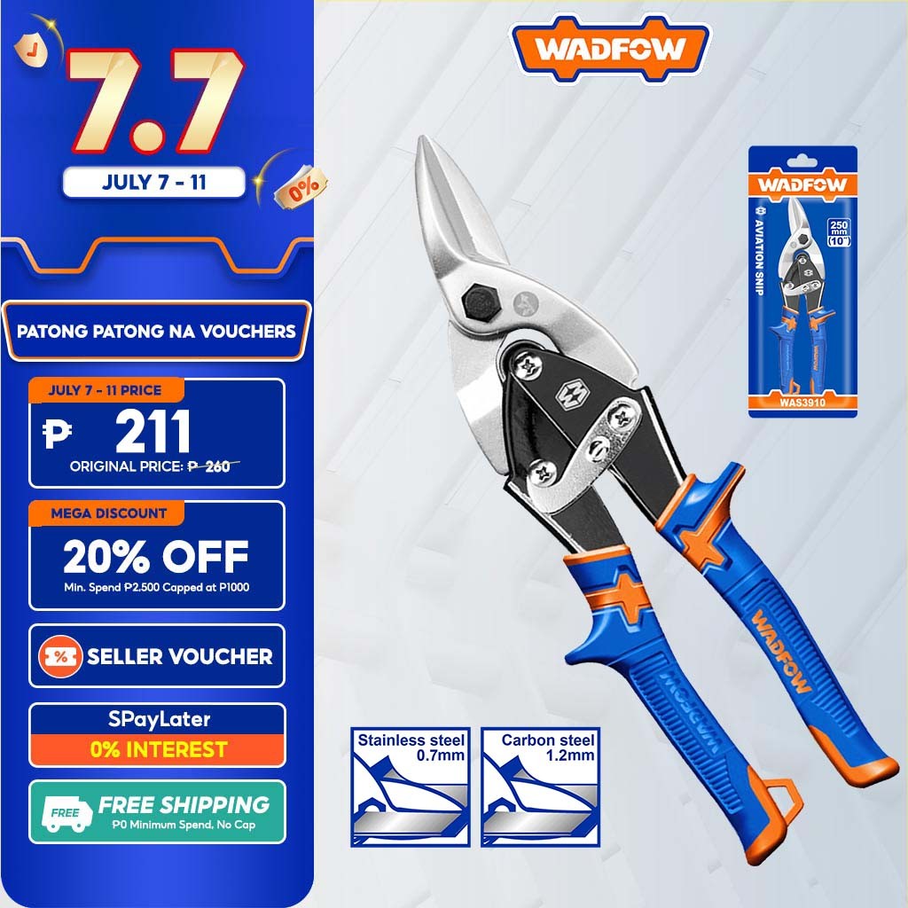 Wadfow 10 Inches/250 mm Aviation Snip Right Metal Sheet Cutter | Shopee ...
