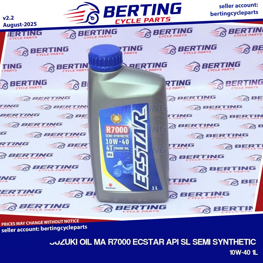 SUZUKI OIL MA R7000 ECSTAR API SL SEMI SYNTHETIC 10W-40 1L Genuine ...