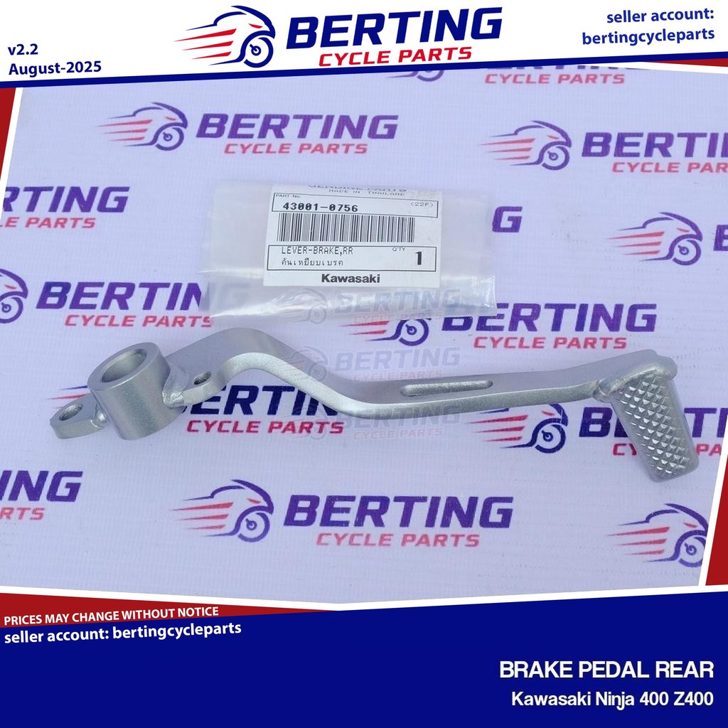 BRAKE PEDAL REAR Kawasaki Ninja 400 Z400 Genuine 43001-0756 | Shopee ...
