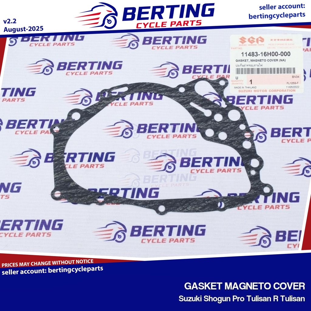 SGP GASKET MAGNETO COVER Suzuki Shogun Pro Tulisan R Tulisan Genuine ...