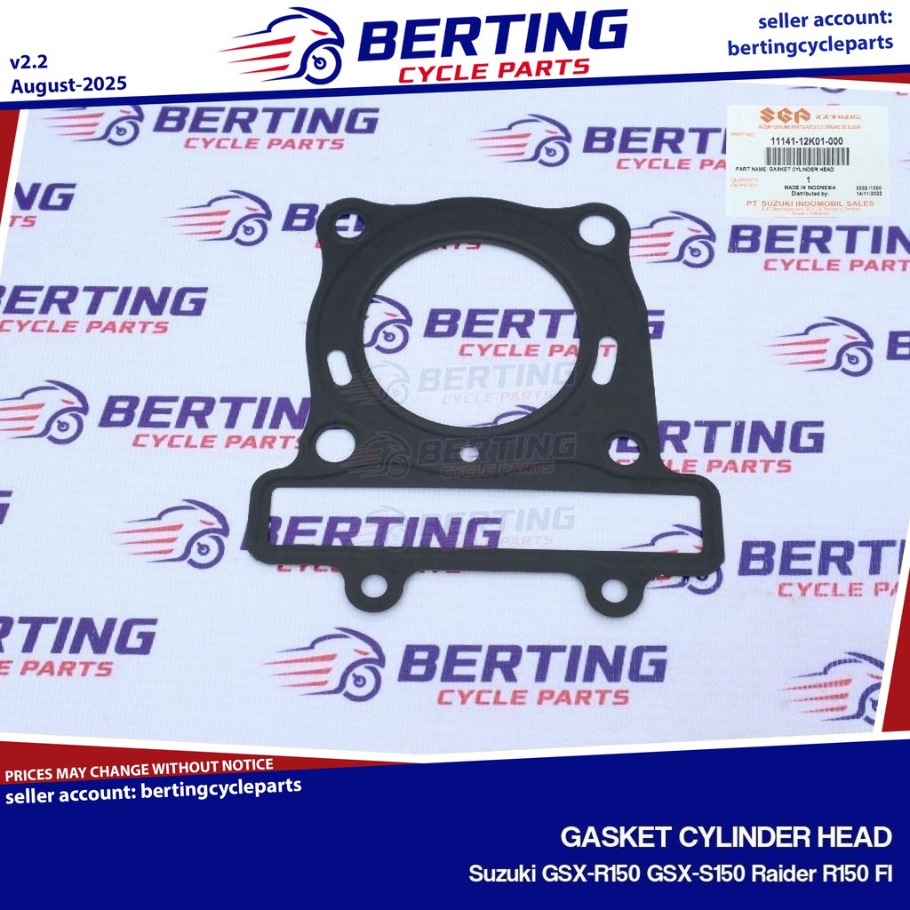SGP GASKET CYLINDER HEAD Suzuki GSX-R150 GSX-S150 Raider R150 FI ...