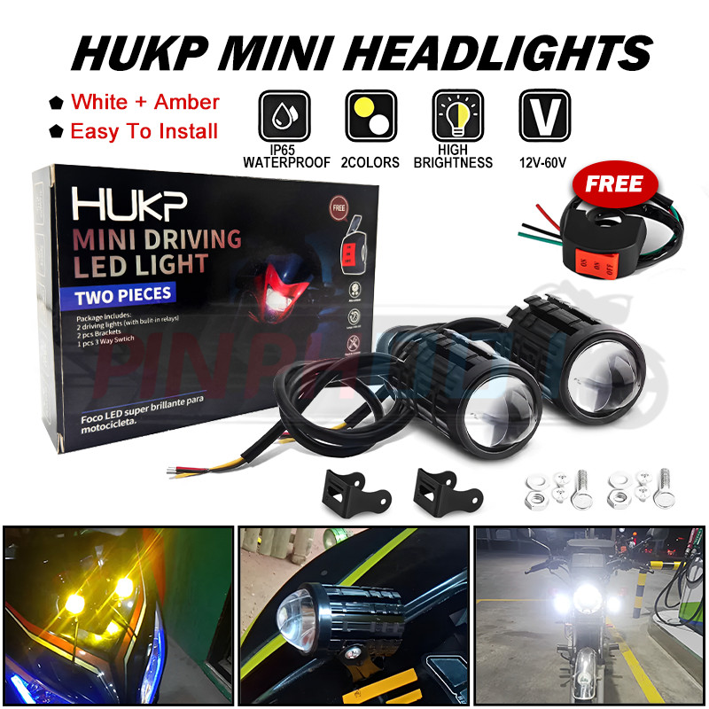 HUKP Mini Driving Light White+Yellow Pair of Universal High quality 20W ...
