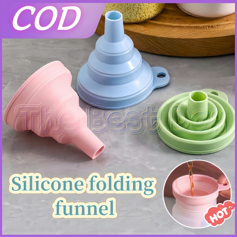 Silicone Folding Funnels Mini Collapsible Tools Kitchen Accessory Oil ...