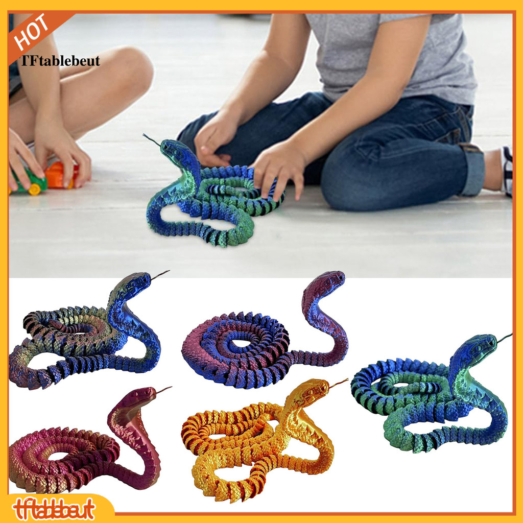 Sp 3d Printed Snake Toy Colorful Snake Toy Flexible Snake Action Figure ...