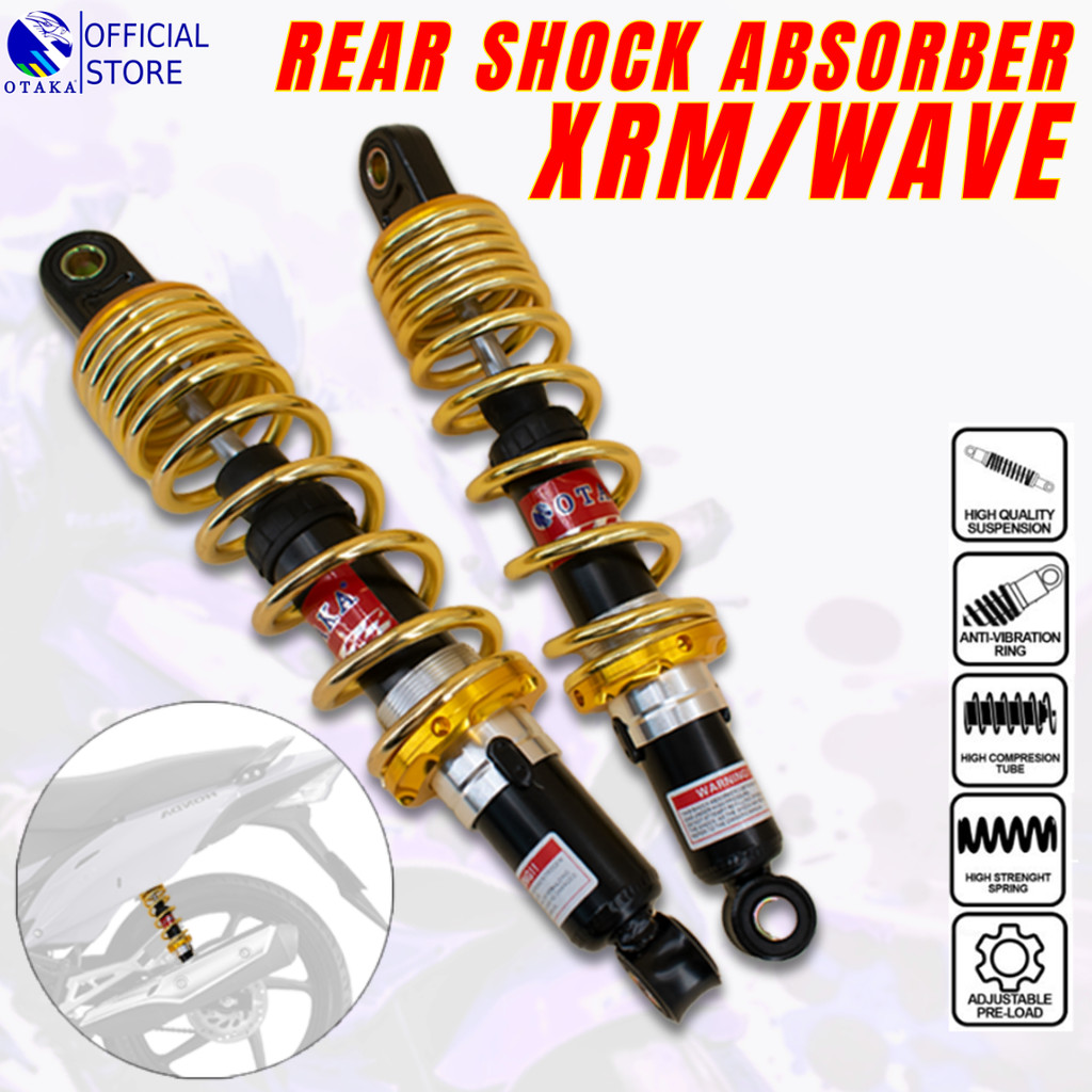 OTAKA REAR SHOCK ABSORBER FOR XRM110 / XRM125 / WAVE110 / WAVE125 REAR ...