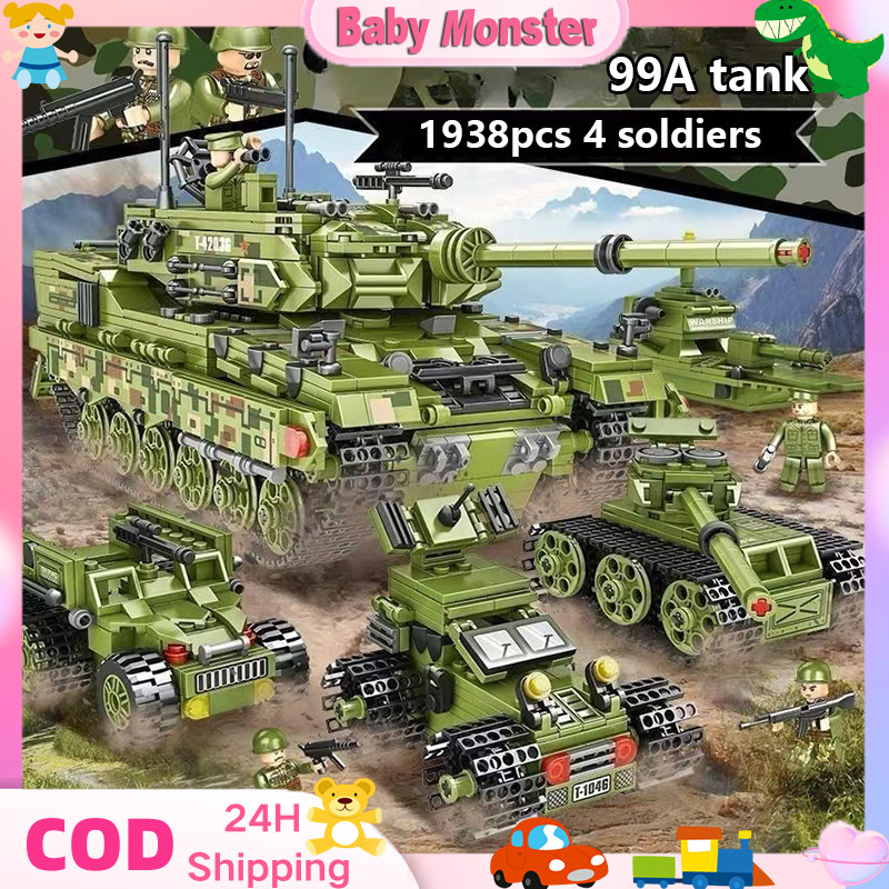 Tank Building Blocks 1938PCS Military Series DIY Model Toys Creative ...