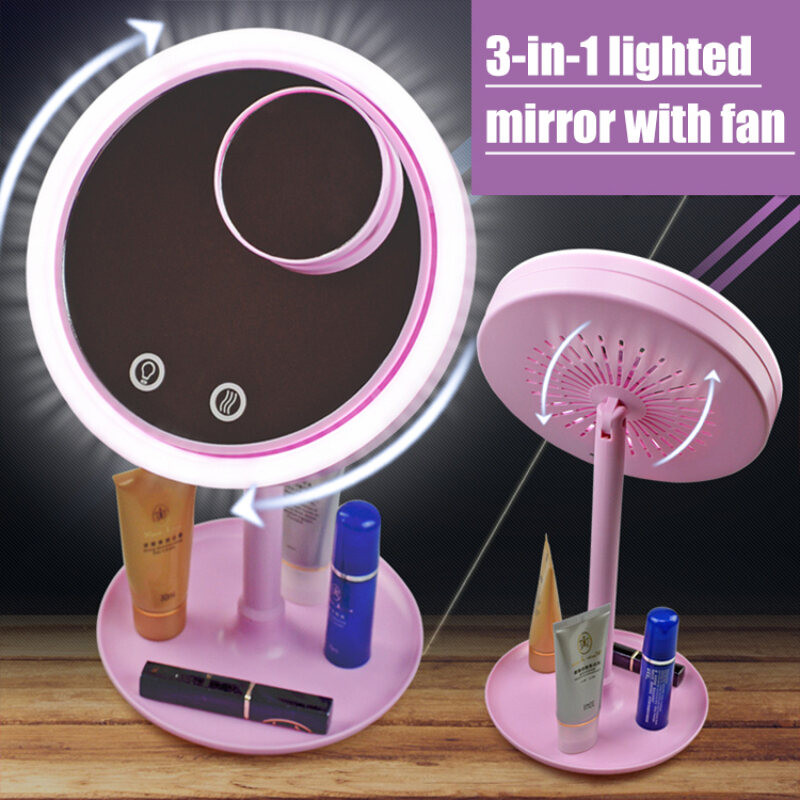 Makeup Mirror with LED Light LED cosmetic mirror with dimmable rotating