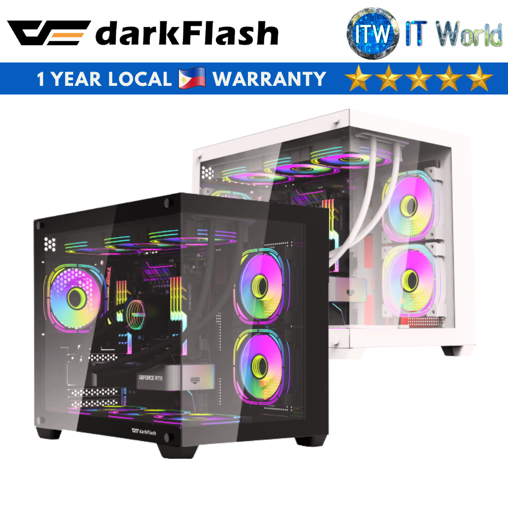Darkflash C285MP Exquisite mATX Tempered Glass Panoramic Side ...