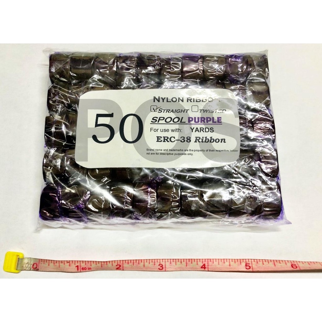 ERC-38 PURPLE POS Ribbon SPOOL STRAIGHT TYPE RIBBON REFILL (Pack of 50 ...