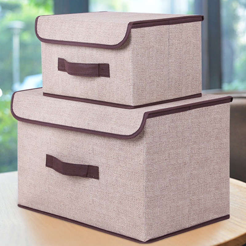 Storage Boxes with Lids No Smell Polyester Fabric Clear Storage Baskets