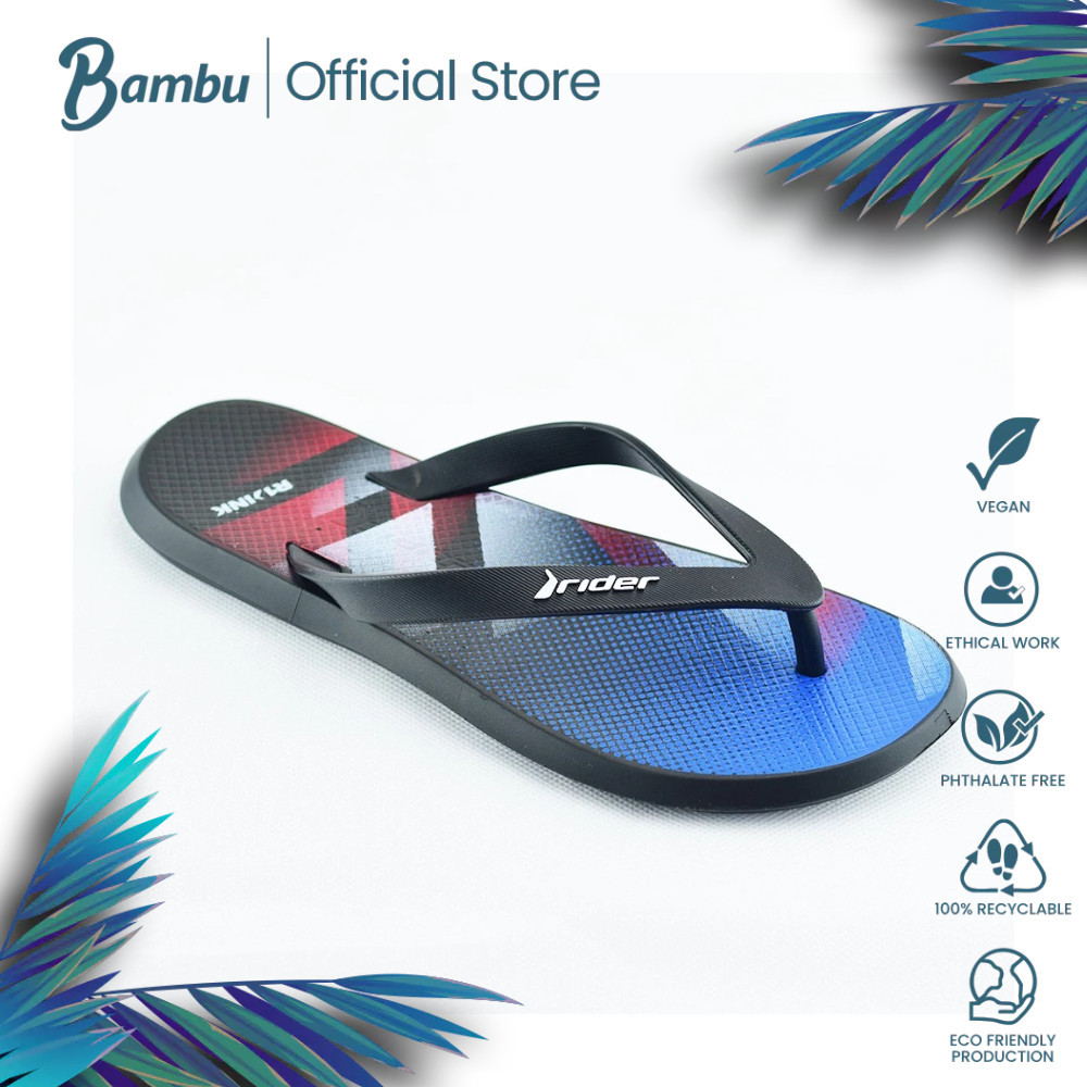 Rider R1 Ink Ad Black Blue White Men's Slippers | Shopee Philippines