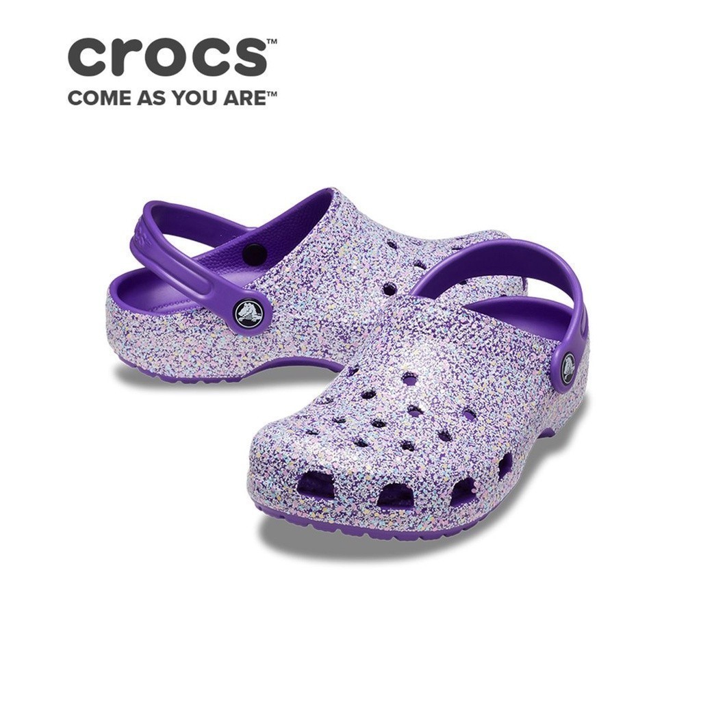 Purple glitter crocs hotsell