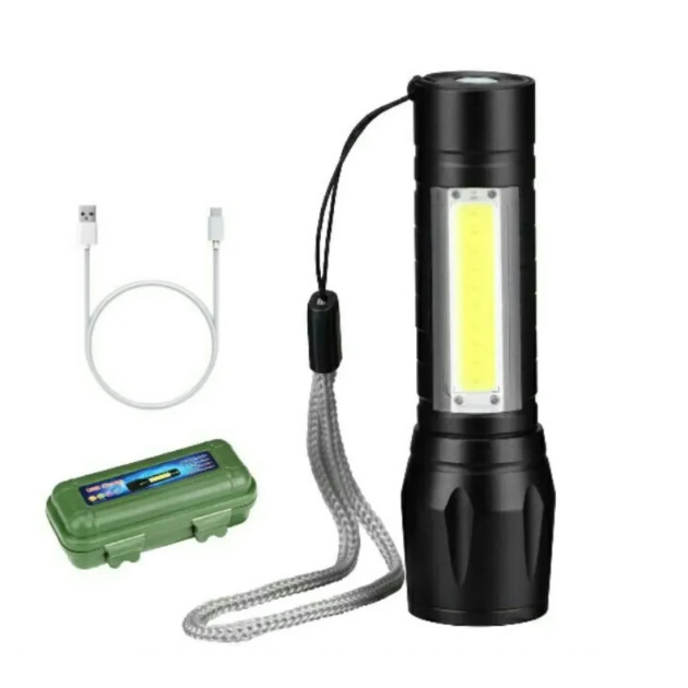 Rechargeable Waterproof USB Flashlight Mini LED Built-In Battery ...