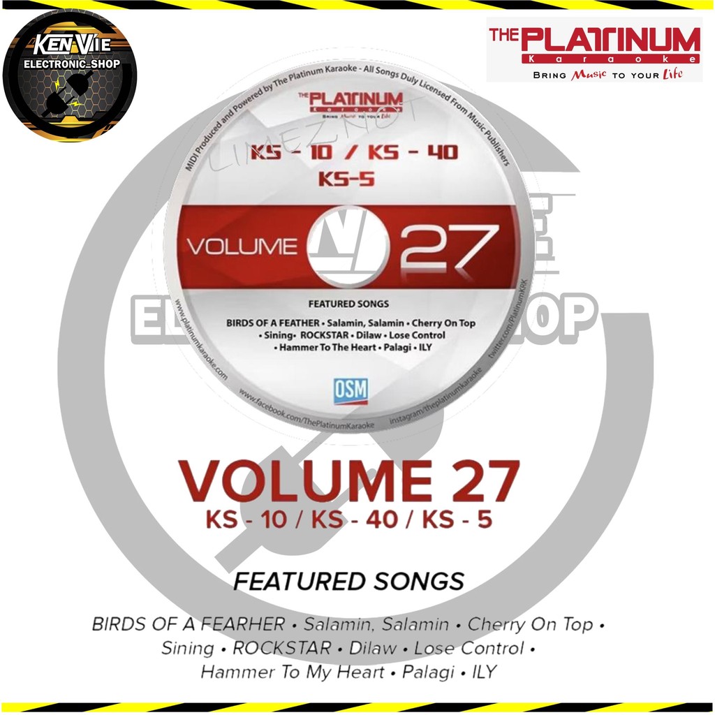 VOL. 27 CD PLATINUM ORIGINAL FOR KS-5 KS-10/KBOX2/JUNIOR 2/KS40 ...