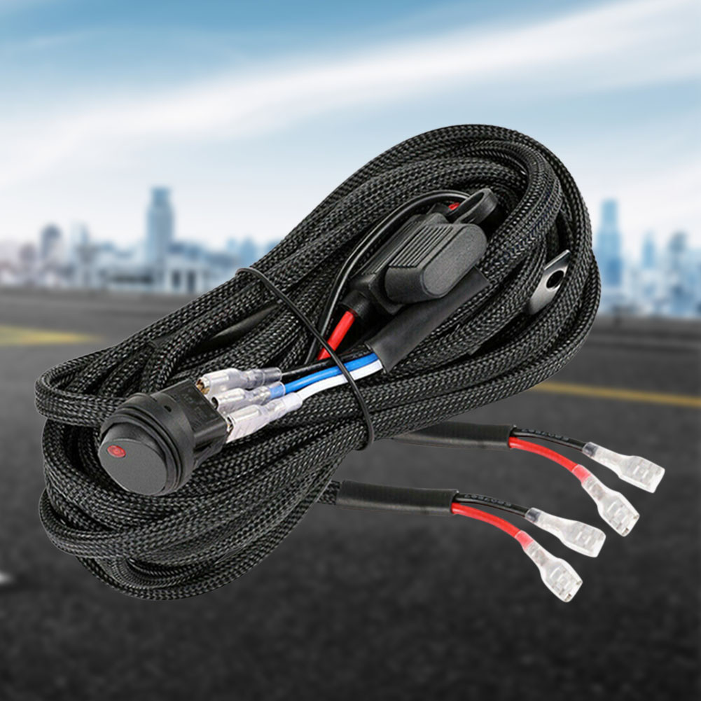 ۩LED Work Light Bar Wiring Harness Universal LED Bar Driving Fog Light ...