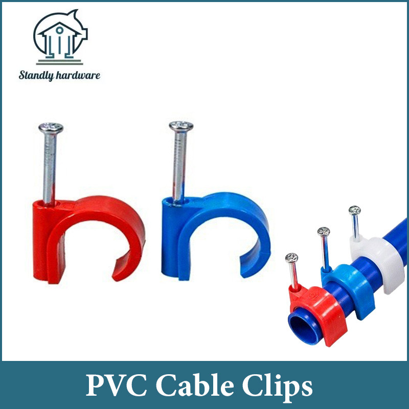 PVC Cable Clips Orange Blue Heavy Duty PVC Clamp Per Pack 1/2