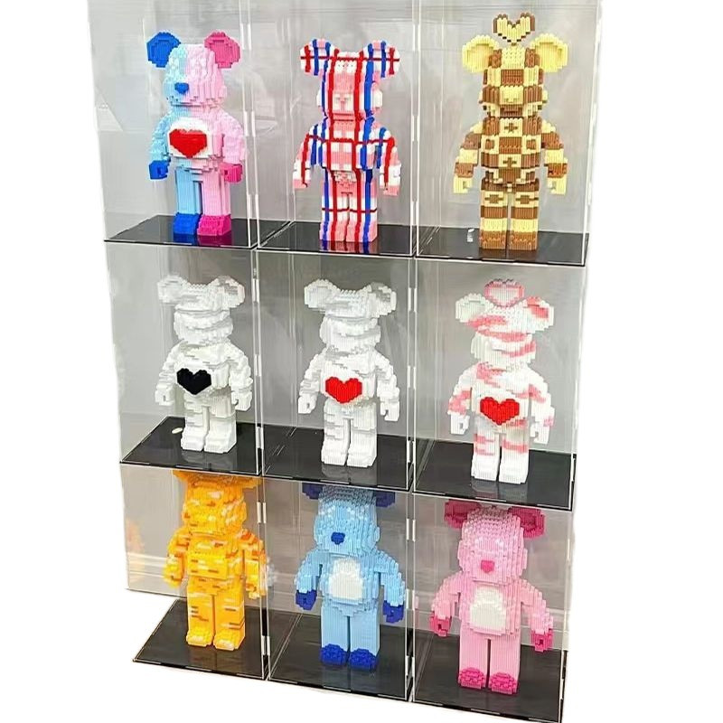 Transparent Acrylic Toy Display Case Stackable Magnetic acrylic box ...