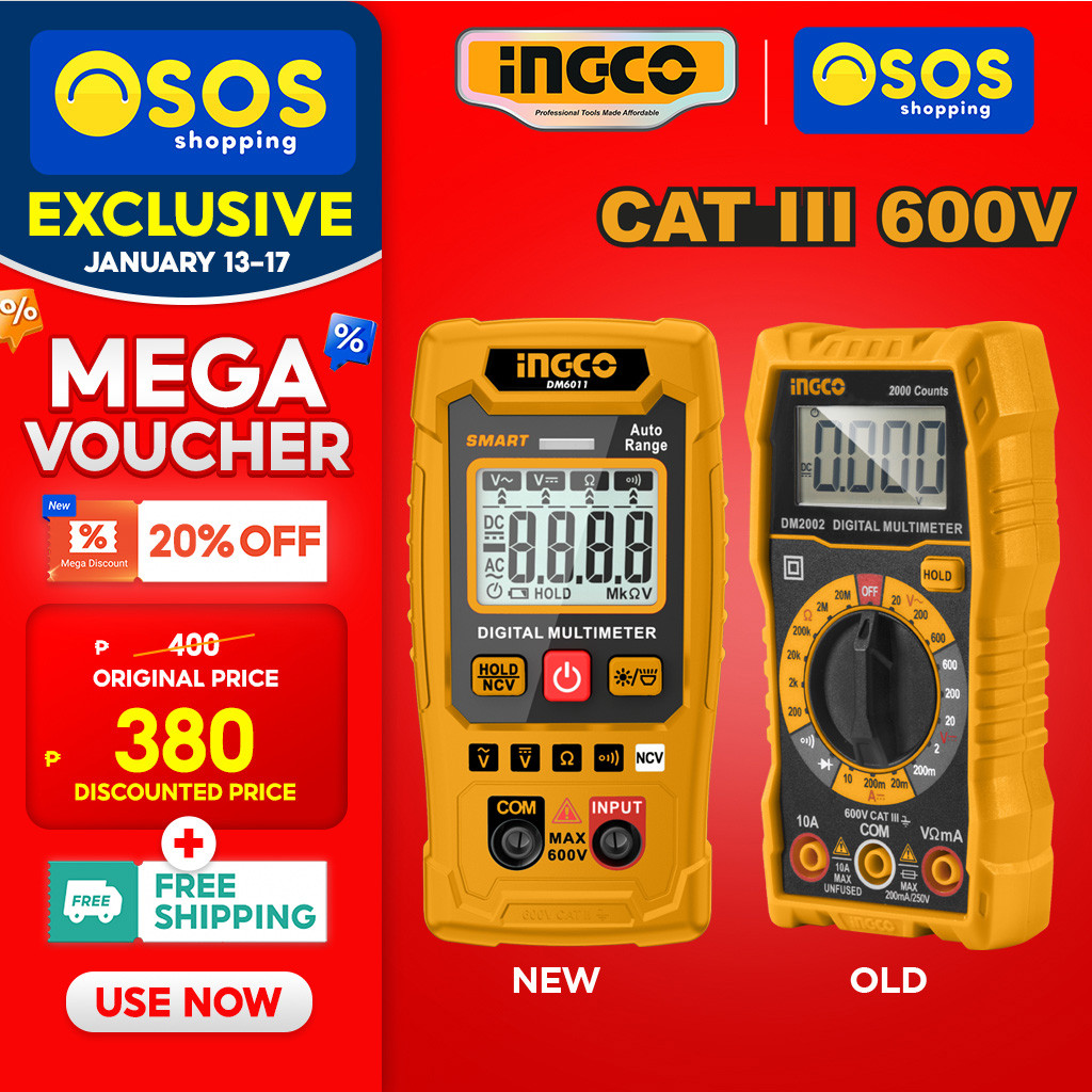 INGCO by OSOS Digital Multimeter Tester Multi Tester for Electrical ...