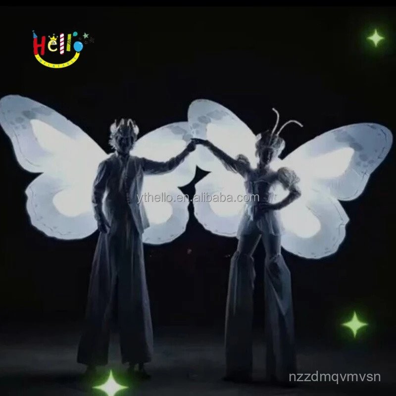 Holiday performance dancing parade balloon walking white butterfly ...