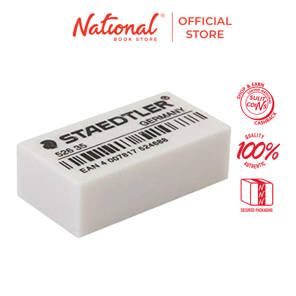 Staedtler Rubber Eraser Economy White 35x18x13mm 526 35F - School ...